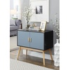 image:imageConvenience Concepts Oslo Storage Console with Cabinet and Shelves Wood GrainGrayBlackWood GrainGrayBlack