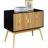 image:imageConvenience Concepts Oslo Storage Console with Cabinet and Shelves Wood GrainGrayBlackWood GrainGrayBlack