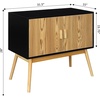 image:imageConvenience Concepts Oslo Storage Console with Cabinet and Shelves Wood GrainGrayBlackWood GrainGrayBlack