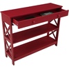 image:imageConvenience Concepts Oxford 1Drawer Console Table 395  Farmhouse Sofa Display with Storage Shelf For Living Family amp Dining Room Modern Entryway Hall Table for Kitchen Bedroom Sea Foam BlueCranberry Red