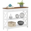 image:imageConvenience Concepts Oxford 1Drawer Console Table 395  Farmhouse Sofa Display with Storage Shelf For Living Family amp Dining Room Modern Entryway Hall Table for Kitchen Bedroom Sea Foam BlueDriftwoodWhite