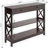 image:imageConvenience Concepts Oxford 1Drawer Console Table 395  Farmhouse Sofa Display with Storage Shelf For Living Family amp Dining Room Modern Entryway Hall Table for Kitchen Bedroom EspressoEspresso