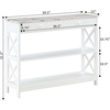 image:imageConvenience Concepts Oxford 1Drawer Console Table 395  Farmhouse Sofa Display with Storage Shelf For Living Family amp Dining Room Modern Entryway Hall Table for Kitchen Bedroom Sea Foam BlueWhite Faux MarbleWhite