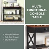 image:imageConvenience Concepts Oxford 1Drawer Console Table 395  Farmhouse Sofa Display with Storage Shelf For Living Family amp Dining Room Modern Entryway Hall Table for Kitchen Bedroom Sea Foam BlueCherryBlack