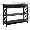 image:imageConvenience Concepts Oxford 1Drawer Console Table 395  Farmhouse Sofa Display with Storage Shelf For Living Family amp Dining Room Modern Entryway Hall Table for Kitchen Bedroom Sea Foam BlueBlack