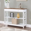 image:imageConvenience Concepts Oxford 1Drawer Console Table 395  Farmhouse Sofa Display with Storage Shelf For Living Family amp Dining Room Modern Entryway Hall Table for Kitchen Bedroom Sea Foam BlueDriftwoodWhite
