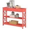 image:imageConvenience Concepts Oxford 1Drawer Console Table 395  Farmhouse Sofa Display with Storage Shelf For Living Family amp Dining Room Modern Entryway Hall Table for Kitchen Bedroom Sea Foam BlueCoral