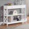 image:imageConvenience Concepts Oxford 1Drawer Console Table 395  Farmhouse Sofa Display with Storage Shelf For Living Family amp Dining Room Modern Entryway Hall Table for Kitchen Bedroom EspressoWhite