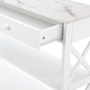 image:imageConvenience Concepts Oxford 1Drawer Console Table 395  Farmhouse Sofa Display with Storage Shelf For Living Family amp Dining Room Modern Entryway Hall Table for Kitchen Bedroom Sea Foam BlueWhite Faux MarbleWhite