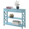 image:imageConvenience Concepts Oxford 1Drawer Console Table 395  Farmhouse Sofa Display with Storage Shelf For Living Family amp Dining Room Modern Entryway Hall Table for Kitchen Bedroom Sea Foam BlueSea Foam Blue