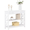 image:imageConvenience Concepts Oxford 1Drawer Console Table 395  Farmhouse Sofa Display with Storage Shelf For Living Family amp Dining Room Modern Entryway Hall Table for Kitchen Bedroom EspressoWhite