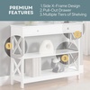 image:imageConvenience Concepts Oxford 1Drawer Console Table 395  Farmhouse Sofa Display with Storage Shelf For Living Family amp Dining Room Modern Entryway Hall Table for Kitchen Bedroom EspressoWhite