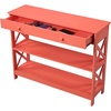 image:imageConvenience Concepts Oxford 1Drawer Console Table 395  Farmhouse Sofa Display with Storage Shelf For Living Family amp Dining Room Modern Entryway Hall Table for Kitchen Bedroom Sea Foam BlueCoral