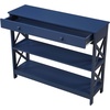 image:imageConvenience Concepts Oxford 1Drawer Console Table 395  Farmhouse Sofa Display with Storage Shelf For Living Family amp Dining Room Modern Entryway Hall Table for Kitchen Bedroom Sea Foam BlueCobalt Blue