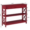 image:imageConvenience Concepts Oxford 1Drawer Console Table 395  Farmhouse Sofa Display with Storage Shelf For Living Family amp Dining Room Modern Entryway Hall Table for Kitchen Bedroom Sea Foam BlueCranberry Red