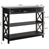 image:imageConvenience Concepts Oxford 1Drawer Console Table 395  Farmhouse Sofa Display with Storage Shelf For Living Family amp Dining Room Modern Entryway Hall Table for Kitchen Bedroom Sea Foam BlueBlack