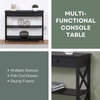 image:imageConvenience Concepts Oxford 1Drawer Console Table 395  Farmhouse Sofa Display with Storage Shelf For Living Family amp Dining Room Modern Entryway Hall Table for Kitchen Bedroom Sea Foam BlueBlack