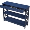 image:imageConvenience Concepts Oxford 1Drawer Console Table 395  Farmhouse Sofa Display with Storage Shelf For Living Family amp Dining Room Modern Entryway Hall Table for Kitchen Bedroom Sea Foam BlueCobalt Blue