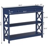 image:imageConvenience Concepts Oxford 1Drawer Console Table 395  Farmhouse Sofa Display with Storage Shelf For Living Family amp Dining Room Modern Entryway Hall Table for Kitchen Bedroom Sea Foam BlueCobalt Blue