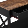 image:imageConvenience Concepts Oxford 1Drawer Console Table 395  Farmhouse Sofa Display with Storage Shelf For Living Family amp Dining Room Modern Entryway Hall Table for Kitchen Bedroom Sea Foam BlueBarnwoodBlack