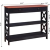 image:imageConvenience Concepts Oxford 1Drawer Console Table 395  Farmhouse Sofa Display with Storage Shelf For Living Family amp Dining Room Modern Entryway Hall Table for Kitchen Bedroom Sea Foam BlueCherryBlack