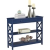 image:imageConvenience Concepts Oxford 1Drawer Console Table 395  Farmhouse Sofa Display with Storage Shelf For Living Family amp Dining Room Modern Entryway Hall Table for Kitchen Bedroom Sea Foam BlueCobalt Blue