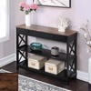 image:imageConvenience Concepts Oxford 1Drawer Console Table 395  Farmhouse Sofa Display with Storage Shelf For Living Family amp Dining Room Modern Entryway Hall Table for Kitchen Bedroom Sea Foam BlueBarnwoodBlack