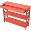 image:imageConvenience Concepts Oxford 1Drawer Console Table 395  Farmhouse Sofa Display with Storage Shelf For Living Family amp Dining Room Modern Entryway Hall Table for Kitchen Bedroom Sea Foam BlueCoral
