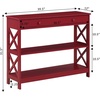 image:imageConvenience Concepts Oxford 1Drawer Console Table 395  Farmhouse Sofa Display with Storage Shelf For Living Family amp Dining Room Modern Entryway Hall Table for Kitchen Bedroom Sea Foam BlueCranberry Red