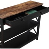 image:imageConvenience Concepts Oxford 1Drawer Console Table 395  Farmhouse Sofa Display with Storage Shelf For Living Family amp Dining Room Modern Entryway Hall Table for Kitchen Bedroom Sea Foam BlueBarnwoodBlack
