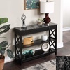 image:imageConvenience Concepts Oxford 1Drawer Console Table 395  Farmhouse Sofa Display with Storage Shelf For Living Family amp Dining Room Modern Entryway Hall Table for Kitchen Bedroom Sea Foam BlueBlack Faux MarbleBlack