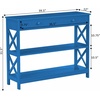 image:imageConvenience Concepts Oxford 1Drawer Console Table 395  Farmhouse Sofa Display with Storage Shelf For Living Family amp Dining Room Modern Entryway Hall Table for Kitchen Bedroom Sea Foam BlueTeal Blue