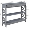 image:imageConvenience Concepts Oxford 1Drawer Console Table 395  Farmhouse Sofa Display with Storage Shelf For Living Family amp Dining Room Modern Entryway Hall Table for Kitchen Bedroom Sea Foam BlueGrey