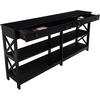 image:imageConvenience Concepts Oxford 2Drawer Console Table with Shelves 60 EspressoBlack