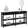 image:imageConvenience Concepts Oxford 2Drawer Console Table with Shelves 60 EspressoBlack