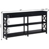 image:imageConvenience Concepts Oxford 2Drawer Console Table with Shelves 60 EspressoBlack