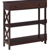 image:imageConvenience Concepts Oxford 2Drawer Console Table with Shelves 60 EspressoEspresso