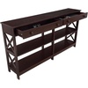 image:imageConvenience Concepts Oxford 2Drawer Console Table with Shelves 60 EspressoEspresso
