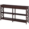 image:imageConvenience Concepts Oxford 2Drawer Console Table with Shelves 60 EspressoEspresso