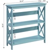 image:imageConvenience Concepts Oxford 3 Tier Bookcase Cherry  BlackSea Foam Blue