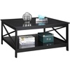 image:imageConvenience Concepts Oxford 36 inch Square Coffee Table with Shelf BlackBlack