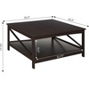 image:imageConvenience Concepts Oxford 36 inch Square Coffee Table with Shelf Espresso