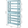 image:imageConvenience Concepts Oxford 5 Tier Bookcase with Drawer BlackSea Foam Blue