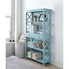 image:imageConvenience Concepts Oxford 5 Tier Bookcase with Drawer BlackSea Foam Blue