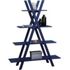 image:imageConvenience Concepts Oxford A Frame Bookshelf 4575  4Tier Farmhouse OpenConcept Bookshelf for Living Room Family Room XShaped Shelving Unit for Media amp Home Decor Office Storage BlackCobalt Blue