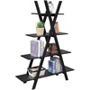 image:imageConvenience Concepts Oxford A Frame Bookshelf 4575  4Tier Farmhouse OpenConcept Bookshelf for Living Room Family Room XShaped Shelving Unit for Media amp Home Decor Office Storage BlackBlack