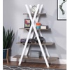 image:imageConvenience Concepts Oxford A Frame Bookshelf 4575  4Tier Farmhouse OpenConcept Bookshelf for Living Room Family Room XShaped Shelving Unit for Media amp Home Decor Office Storage BlackDriftwoodWhite