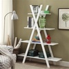 image:imageConvenience Concepts Oxford A Frame Bookshelf 4575  4Tier Farmhouse OpenConcept Bookshelf for Living Room Family Room XShaped Shelving Unit for Media amp Home Decor Office Storage BlackWhite