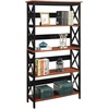 image:imageConvenience Concepts Oxford Bookcase 315  5Tier Farmhouse Bookcase for Living Room Modern Family Room Media amp Display Storage Organizer for Home Office Library Tall Shelving Unit BlackCherryBlack