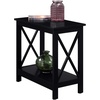 image:imageConvenience Concepts Oxford Chairside End Table with Shelf WhiteBlack